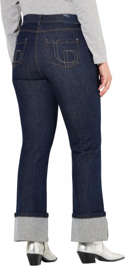 Ulla Popken Turn Up Hem Wide Leg Mary Jeans Grey Denim - Farkut & Housut Isoissa Koissa – Plus Size - 