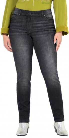 Ulla Popken Rhinestone Detail Stretch Fit Jeans Black - Naisten farkut ja housut isot koot - 