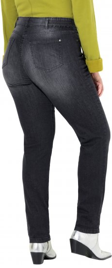 Ulla Popken Rhinestone Detail Stretch Fit Jeans Black - Naisten farkut ja housut isot koot - 