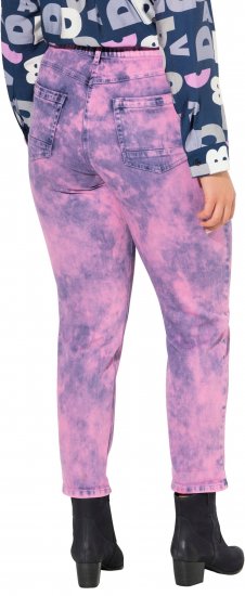 Ulla Popken Color Wash Stretch Fit Boyfriend Jeans Bold Pink - Naisten farkut ja housut isot koot - 