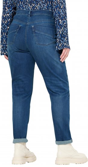 Ulla Popken Rivet Detail Mom Jeans Blue - Naisten farkut ja housut isot koot - 