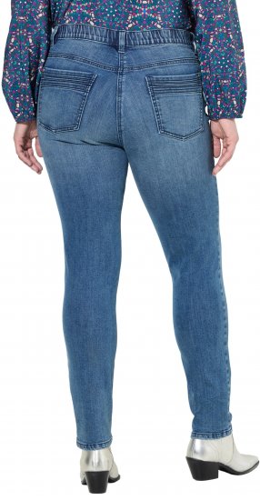 Ulla Popken Decorative Pocket Slim Stretch Jeans Blue Denim - Naisten farkut ja housut isot koot - 