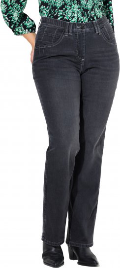 Ulla Popken Wide Leg Mandy Jeans Black - Naisten farkut ja housut isot koot - 