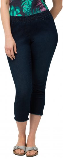 Ulla Popken Cropped Raw Hem Jeggings Denim Blue - Farkut & Housut Isoissa Koissa – Plus Size - 