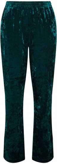 Ulla Popken Velvet Elastic Waist Pants Green - Naisten farkut ja housut isot koot - 
