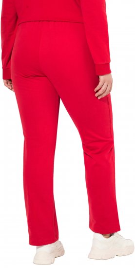 Ulla Popken Elastic Waist Sweatpants Red - Naisten farkut ja housut isot koot - 