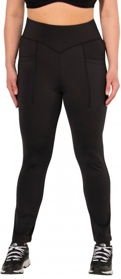 Ulla Popken Straight Leg Quick Drying Leggings Black - Naisten farkut ja housut isot koot - 
