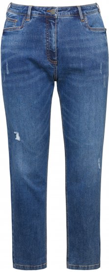 Ulla Popken Lightly Distressed Boyfriend Jeans Blue - Naisten farkut ja housut isot koot - 