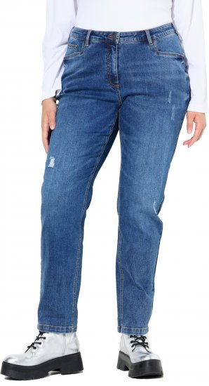 Ulla Popken Lightly Distressed Boyfriend Jeans Blue - Naisten farkut ja housut isot koot - 