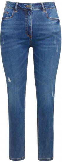 Ulla Popken Lightly Distressed Slim Leg Jeans Blue - Naisten farkut ja housut isot koot - 