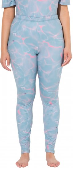 Ulla Popken Wave Print Ski Leggings Blue - Naisten farkut ja housut isot koot - 
