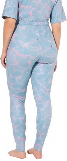 Ulla Popken Wave Print Ski Leggings Blue - Naisten farkut ja housut isot koot - 