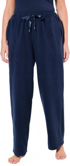 Ulla Popken Fleece Loungewear Pants Night Blue - Naisten farkut ja housut isot koot - 
