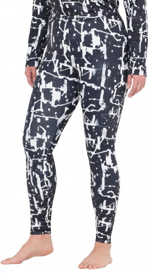Ulla Popken Quick Drying Abstract Print Leggings Black - Naisten farkut ja housut isot koot - 