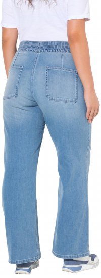 Ulla Popken Patch Pocket Elastic Waist Jeans Blue - Naisten farkut ja housut isot koot - 