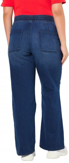 Ulla Popken Patch Pocket Elastic Waist Jeans Denim Blue - Farkut & Housut Isoissa Koissa – Plus Size - 