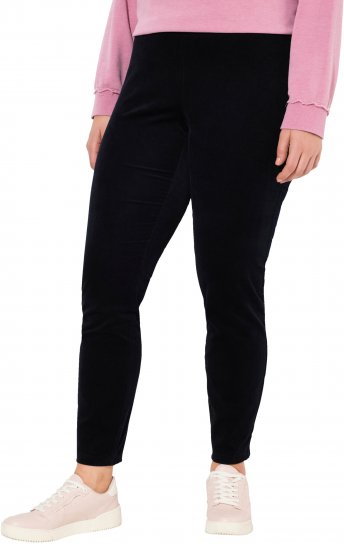 Ulla Popken Corduroy Leggings Navy - Naisten farkut ja housut isot koot - 