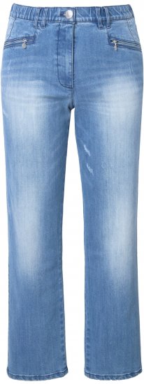 Ulla Popken Tapered Leg Lightly Distressed Jeans Blue Denim - Naisten farkut ja housut isot koot - 