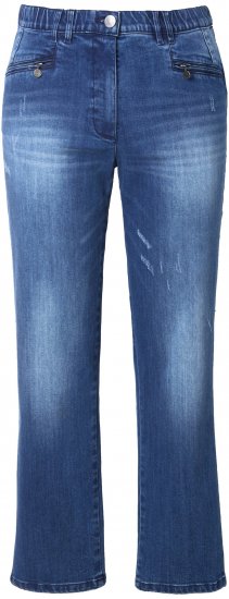 Ulla Popken Tapered Leg Lightly Distressed Jeans Denim Blue - Naisten farkut ja housut isot koot - 