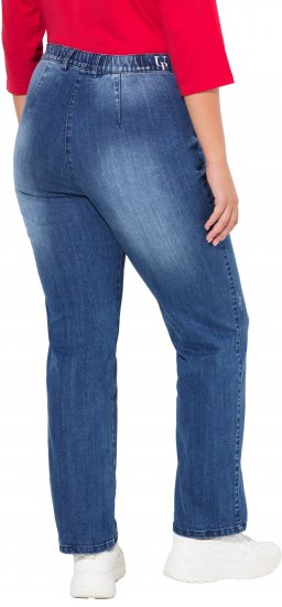 Ulla Popken Tapered Leg Lightly Distressed Jeans Denim Blue - Naisten farkut ja housut isot koot - 