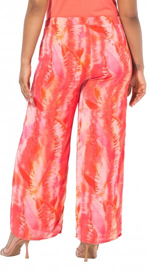 Ulla Popken Feather Batik Print Layered Chiffon Pants - Naisten farkut ja housut isot koot - 