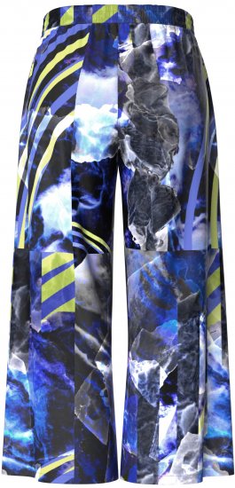 Ulla Popken Blue Stroke Wide Leg Palazzo Pants - Naisten farkut ja housut isot koot - 