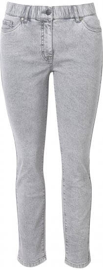 Ulla Popken Stretch Cotton Cargo Crop Pants White - Naisten farkut ja housut isot koot - 