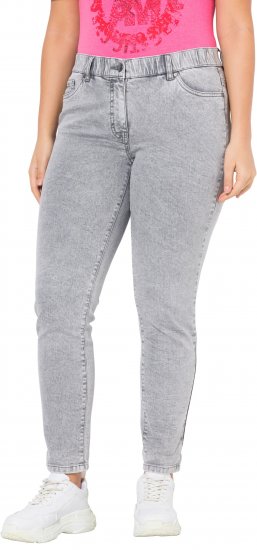 Ulla Popken Stretch Cotton Cargo Crop Pants White - Naisten farkut ja housut isot koot - 