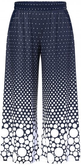 Ulla Popken Dot Gradient Wide Leg Elastic Waist Palazzo Pants Grey - Naisten farkut ja housut isot koot - 
