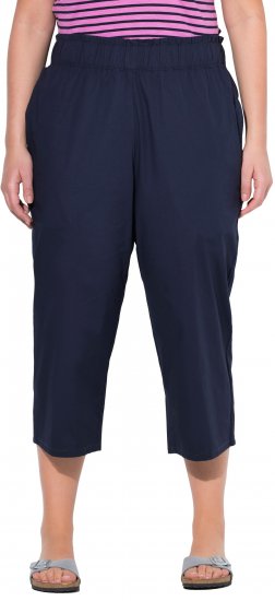 Ulla Popken Stretch Fit Paper Bag Culottes Navy - Naisten farkut ja housut isot koot - 