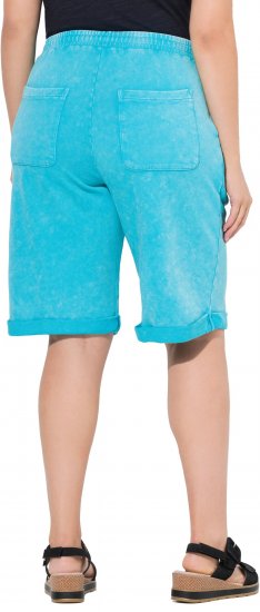 Ulla Popken Acid Wash Elastic Waist Sweatshirts Blue - Naisten farkut ja housut isot koot - 