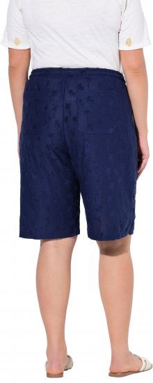 Ulla Popken Terry Cloth Palm Elastic Waist Shorts Blue - Naisten farkut ja housut isot koot - 