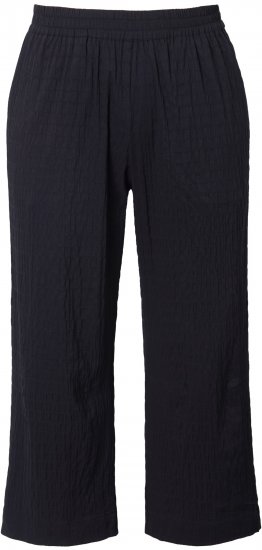 Ulla Popken Textured Elastic Waist Cropped Pants Black - Farkut & Housut Isoissa Koissa – Plus Size - 