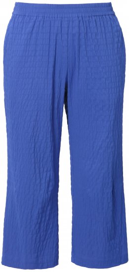 Ulla Popken Textured Elastic Waist Cropped Pants Opal Green - Naisten farkut ja housut isot koot - 