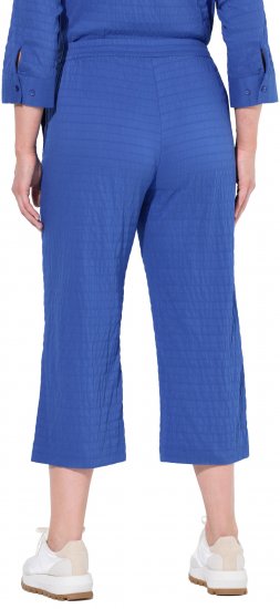 Ulla Popken Textured Elastic Waist Cropped Pants Opal Green - Naisten farkut ja housut isot koot - 