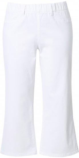Ulla Popken Wide Leg Twill Mary Fit Culottes White - Naisten farkut ja housut isot koot - 
