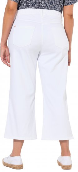 Ulla Popken Wide Leg Twill Mary Fit Culottes White - Naisten farkut ja housut isot koot - 