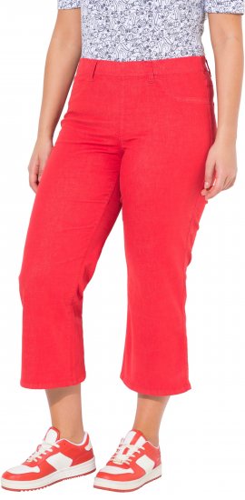 Ulla Popken Wide Leg Twill Mary Fit Culottes Neon Red - Farkut & Housut Isoissa Koissa – Plus Size - 