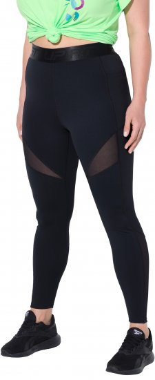 Ulla Popken Mesh Panel Quick Drying Performance Leggings Black - Naisten farkut ja housut isot koot - 