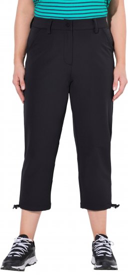 Ulla Popken Ultra Light Triple Function Cropped Softshell Pants Black - Naisten farkut ja housut isot koot - 