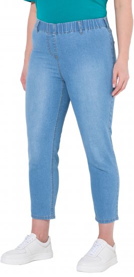 Ulla Popken Cropped Jeggings Light Blue Denim - Farkut & Housut Isoissa Koissa – Plus Size - 