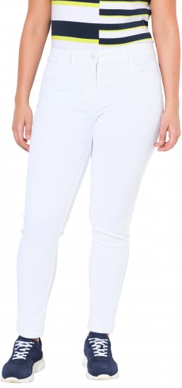 Ulla Popken White Denim Stretch Fit Jeans Snow White - Naisten farkut ja housut isot koot - 