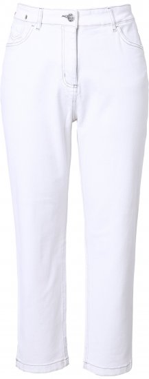 Ulla Popken Used Look 5 Pocket Comfy Waistband Mom Jeans Snow White - Naisten farkut ja housut isot koot - 