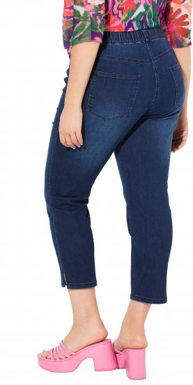 Ulla Popken Cropped Denim Look Stretch Fit Leggings Denim Blue - Farkut & Housut Isoissa Koissa – Plus Size - 