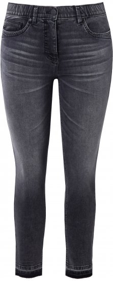 Ulla Popken Raw Edge Stretch Fit Jeans Black - Naisten farkut ja housut isot koot - 