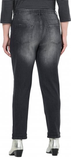 Ulla Popken Rivet Detail Stretch Fit Boyfriend Jeans Black - Naisten farkut ja housut isot koot - 