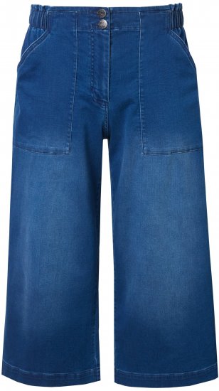 Ulla Popken Denim Culottes Blue - Naisten farkut ja housut isot koot - 