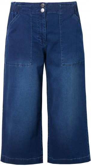 Ulla Popken Denim Culottes Denim Blue - Naisten farkut ja housut isot koot - 