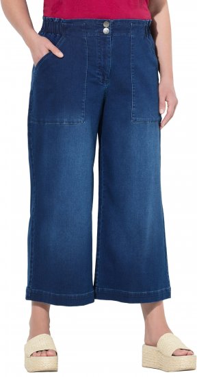 Ulla Popken Denim Culottes Denim Blue - Naisten farkut ja housut isot koot - 