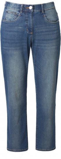 Ulla Popken Decorative Seam Stretch Fit Boyfriend Jeans Blue - Naisten farkut ja housut isot koot - 